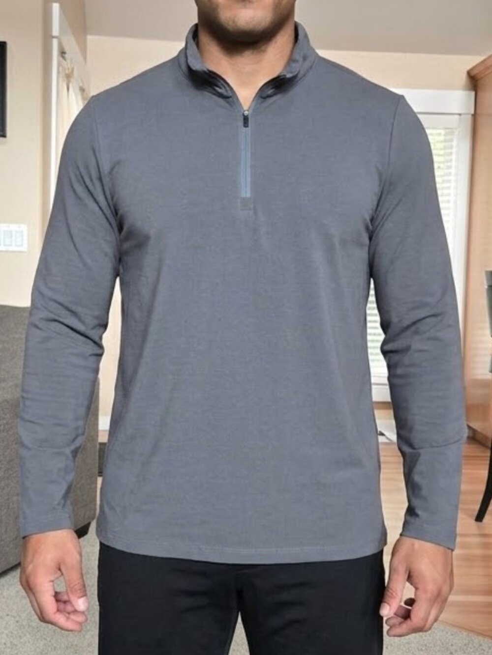 Cuts Clothing Mens sz XL PYCA PRO quarter zip pullover gray long sleeve shirt